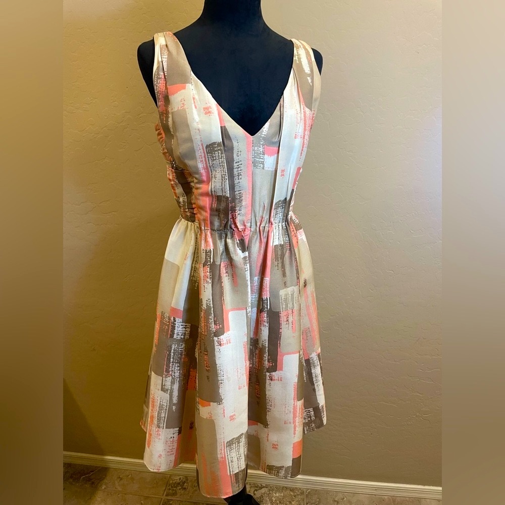 Banana Republic Pink and Cream Abstract Mini Dress
